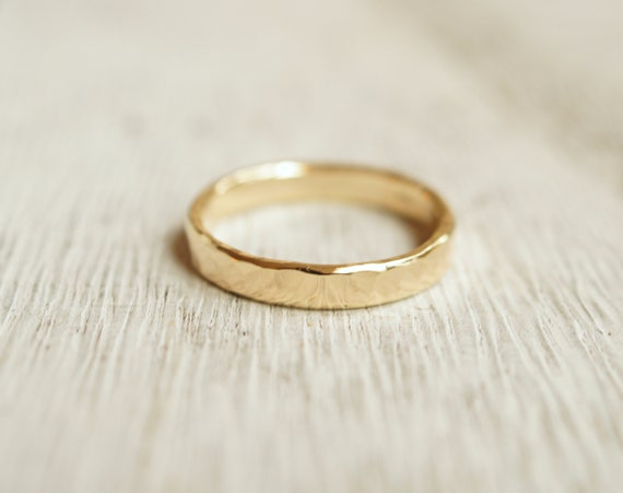 1.2mm Skinny Gold Band, 14k Gold Ring, Hammered Gold Band, Thin Wedding  Ring, Wedding Jewelry