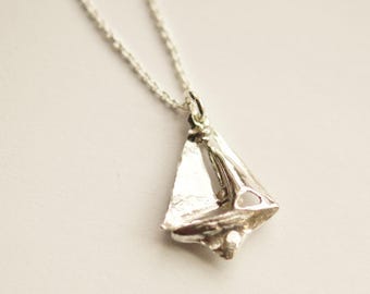 Sterling Silver Sailboat Pendant: Handmade Nautical Necklace