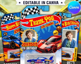 Editable Birthday Toy Car Packaging, Car Wheels Favor Template, Birthday Favor Gifts, Car Birthday Favor, Custom Race Car Favor (DIY)
