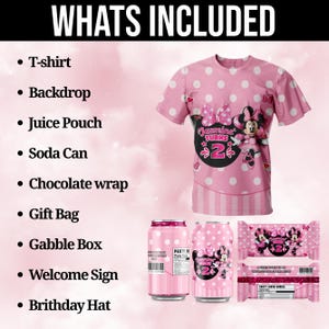 Minnie Mouse Birthday 11 Party Favors, Minnie Birthday Printables, Chip Bag, Capri Sun, Water Bottle, Gable Box Label, Minnie Birthday Favor