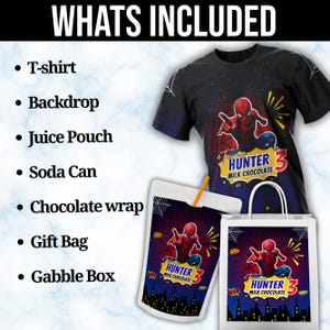 Spider man Party favor bundle, Spider man Party Decor, Birthday Decor, Chip bag, Water bottle label, Chocolate Wrapper, Caprisun Label