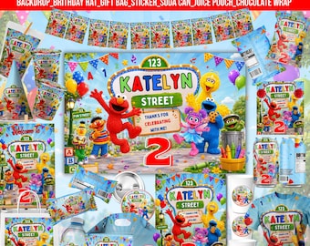 Sesame Street Party favor bundle, Sesame Street Party Decor, Birthday Decor, Chip bag, Water bottle label, Chocolate Wrapper, Caprisun Label