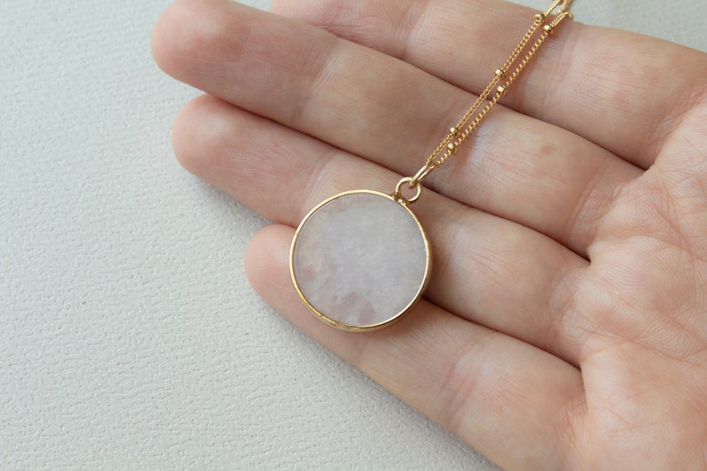 Dainty Rose Quartz Necklace Gold Filled Chain Rose Quartz Etsy