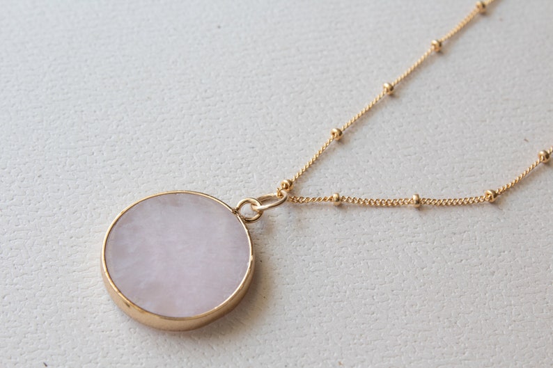 Dainty Rose Quartz Necklace Gold Filled Chain Rose Quartz Etsy