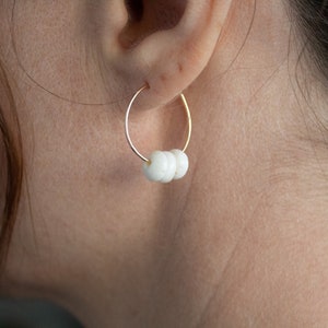 Puka Muschel Ohrringe Creolen, Hawaaian Puka Muschel Creolen Gold, Rosegold, Sterling Silber, Strand Schmuck, Puka Muscheln Schmuck