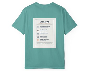 100% Dad Care Instructions T-shirt | Dad T-shirt, Father Tee, Novelty Dad Shirt