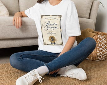 Mental Health Shirt | Fluent in Sarcasm Certificate T-Shirt | Vintage Diploma Design