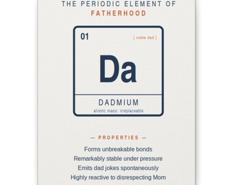 Dadmium Periodic Element Art Canvas | Matte Stretched Wall Decor