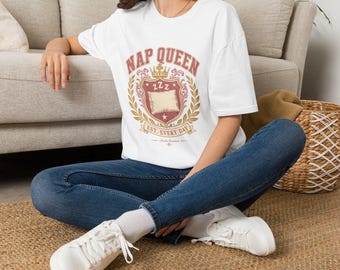 Mental Health Shirt | Nap Queen crest T-Shirt | Sleepy zzz emblem tee