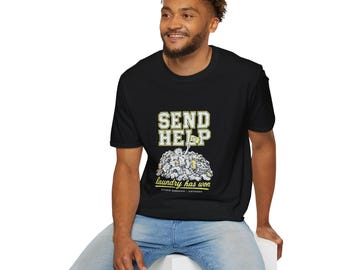Mental Health Shirt | Send Help laundry pile T-Shirt | Funny Laundry Graphic Tee