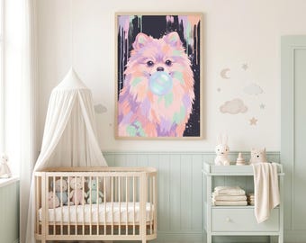 Pastel Pomeranian Bubblegum Canvas