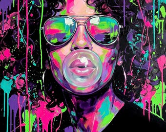 Neon Noir | Djärv popkonst-väggkonst (digital nedladdning)