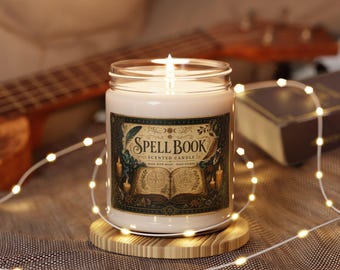 Spell Book Illustration Scented Soy Candle | 9oz