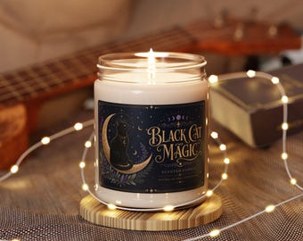 Black Cat Magic Candle | Scented Soy Candle 9oz