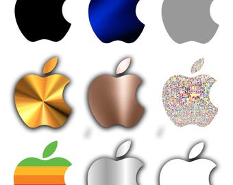 Pacchetto di adesivi con logo Apple / Set di 9 adesivi in vinile / Download digitale immediato