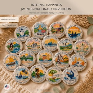 JW International Convention 2026 Button Pin, Eternal Happiness San Diego Pin, 1.5 Inch Convention Gift, Individually Packaged Group Gifts