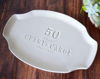 50th Anniversary Gift or Signature Guestbook Platter - Personalized Platter