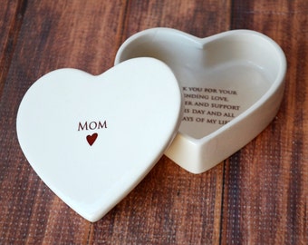 Mom Wedding Gift, Mother of the Bride Gift - Personalized Heart Box - Mom - Keepsake Box