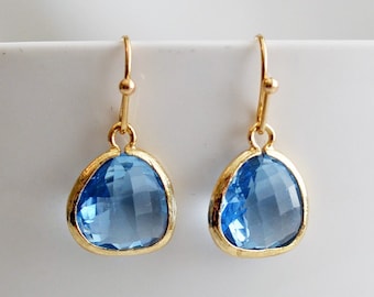 Blue Topaz earrings, December Birthstone Gift, Bridesmaid earrings, December Birthday Present, Blue Topaz Jewelry Set