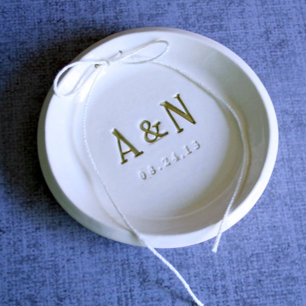 Ring Bearer Bowl - Personalized with Initials and Wedding Date