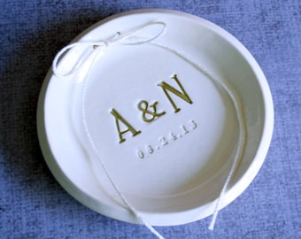 Ring Bearer Bowl - Personalized with Initials and Wedding Date