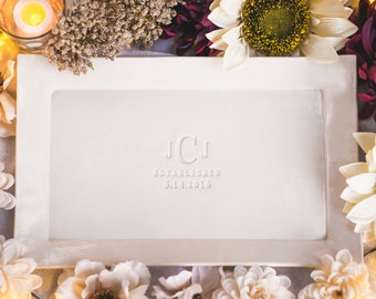 Wedding Gift, Engagement Gift or Signature Guestbook Platter - Rectangular Platter Personaized with Monogram and Date