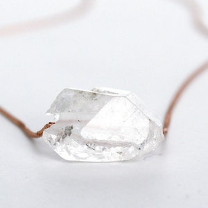 Herkimer Diamond Necklace, April Birthstone Necklace, Raw Herkimer Diamond Layering Necklace, Boho Necklace, Healing Crystal, Birthday Gift