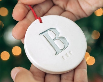 Personalized Christmas Ornament with Initial and Name, Letter Ornament, Name Ornament, Child Ornament, Family Ornament