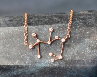 Collar de la constelación de Sagitario, joyería del zodiaco Sagitario, collar astrológico, collar celestial, regalo para ella - En caja de regalo
