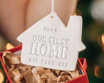 Personalized Christmas Ornament - Our First Home 2024, Our New Home 2024 or Welcome Home 2024 - Christmas Gift for New Homeowners