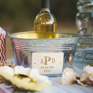 Personalized Wedding Champagne Bucket: Custom Monogrammed Gift