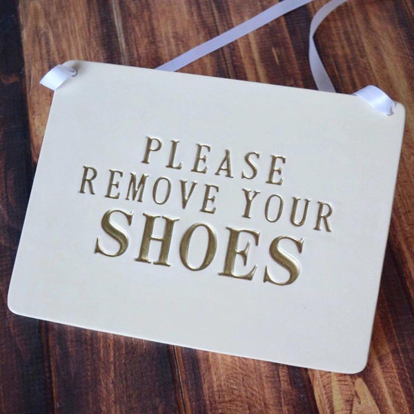 Please Remove Your Shoes Sign, No Shoes Handmade Ceramic Placard, Pick Your Text Color