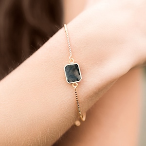 Green Moss Agate Bracelet, Birthday Gift for Her, Unique Handmade Gift, Adjustable Bracelet, Raw Stone Jewelry