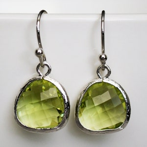 Peridot Earrings, August Birthstone Gift,  August Birthstone earrings, Bridesmaid earrings, August Birthday Gift, Peridot Jewelry Set