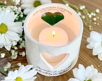 Custom Memorial Candle Holder, Personalized with Name & Date, Sympathy Gift