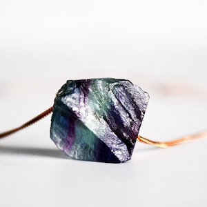 Multi-Fluorite Necklace or Rainbow Fluorite Choker, Multi-Fluorite Layering Necklace, Boho Necklace, Healing Crystal Necklace, Birthday Gift