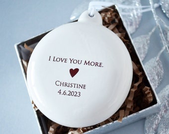 I Love You More - Personalized Bulb Ornament - Unique Holiday Gift - Christmas Gift for Mom, Christmas Ornament