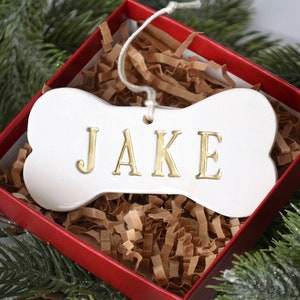 Personalized Dog Christmas Ornament w/ Name, Dog Ornament, Dog Bone Ornament, Christmas Pet Ornament, Holiday Gift for Dog Lovers, Dog Gift image 4