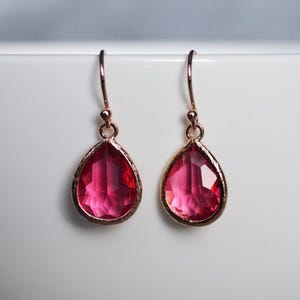 Ruby Teardrop Earrings, July Birthstone Jewelry, Birthday, Anniversary or Valentine’s Day Gift