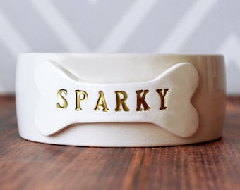 Extra Small Dog Bowl, Puppy Dog Bowl, Personalized Dog Bowl, Dog Dish, Dog Bowl With Name or Paw Print - Ceramic