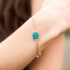 Turquoise Bracelet, December Birthstone, Birthday Gift for Her, Unique Handmade Jewelry, Turquoise Jewelry
