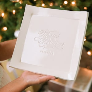Personalized Merry Christmas Platter with name -  Housewarming or Christmas Gift