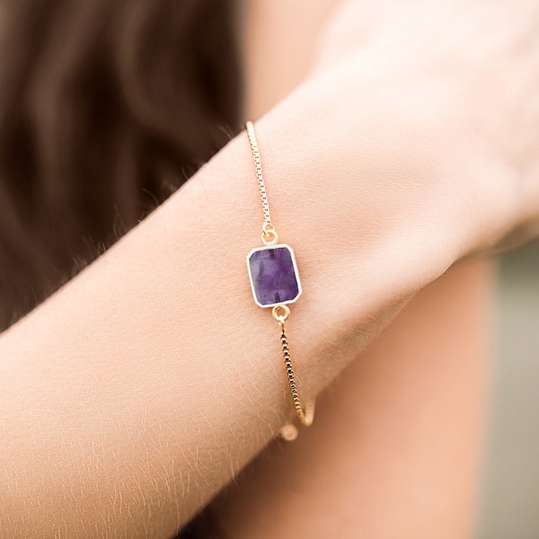 Amethyst Bracelet, February Birthstone, Birthday Gift for Her, Unique Handmade Jewelry, Amethyst Jewelry