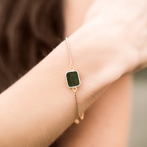 Peridot Bracelet, August Birthstone, Handmade Unique Jewelry, August Birthday Gift for Her, Gemstone Slice