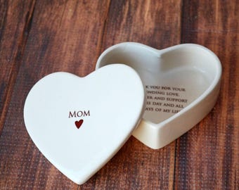 Mom Wedding Gift, Mother of the Bride - Personalized Heart Box - Mom - Keepsake