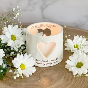 Sympathy Gift, Memorial Heart Candle, Sympathy Votive - Personalized w/ Name & Date - There are those who continue to light up the world...