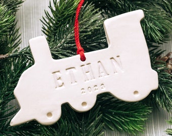 Personalized Train Ornament, Train Christmas Ornament, First Christmas Ornament 2024, Baby Ornament, Child Ornament, Holiday Gift