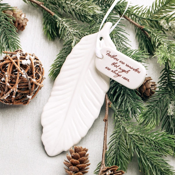 Feather Sympathy Ornament, Angel Reminder Gift