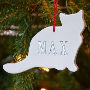 Cat Christmas Ornament, Cat Gift, Personalized Cat Ornament, Kitten Ornament, Custom Cat Ornament with Name Christmas Gift for Cat Lover image 2