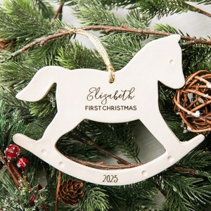 Rocking Horse Ornament, Personalized Baby's First Christmas Ornament, Baby Christmas Gift, My First Christmas, New Baby Gift